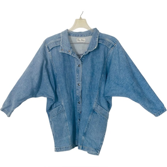 Denim Jacket Relax 5 Mid Length Streetwear Y2K Casual Layering Oversized Utility - Picture 1 of 8